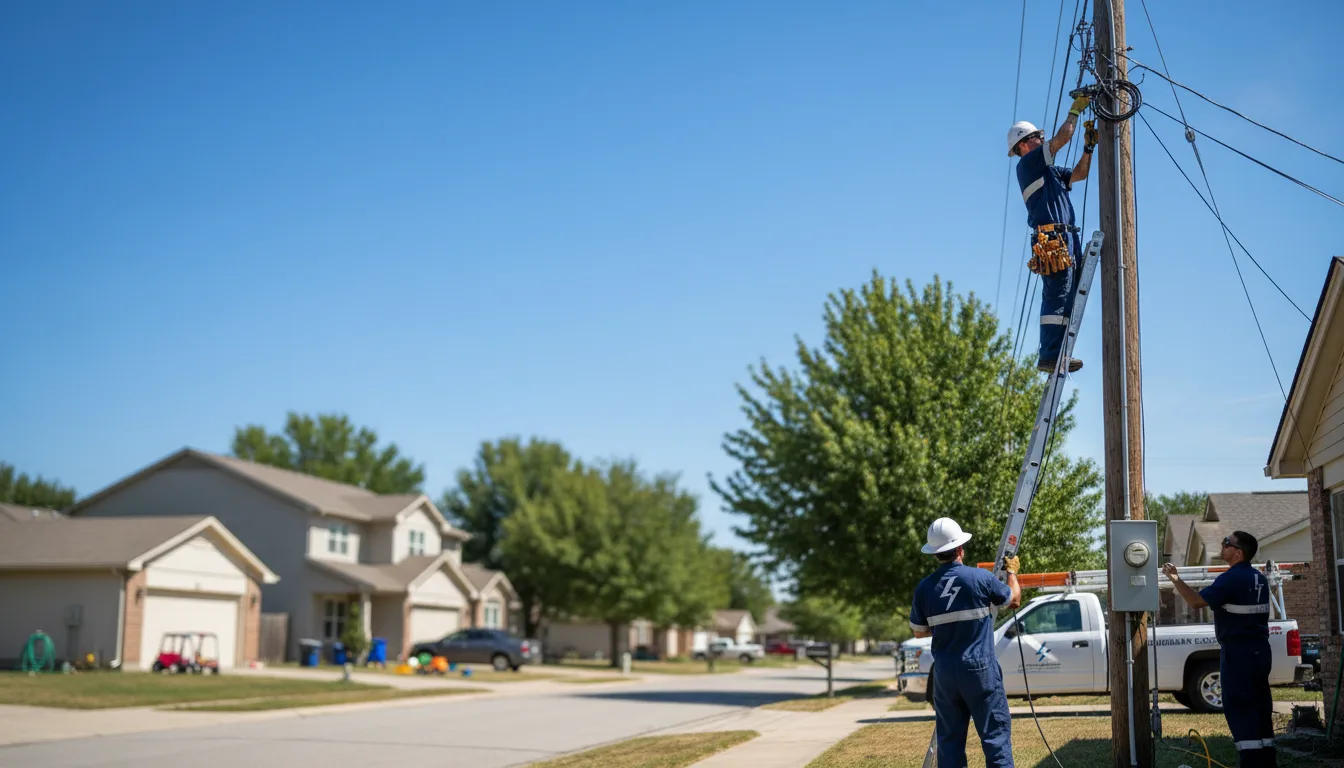 Residential electrician providing installation services in Martindale, TX